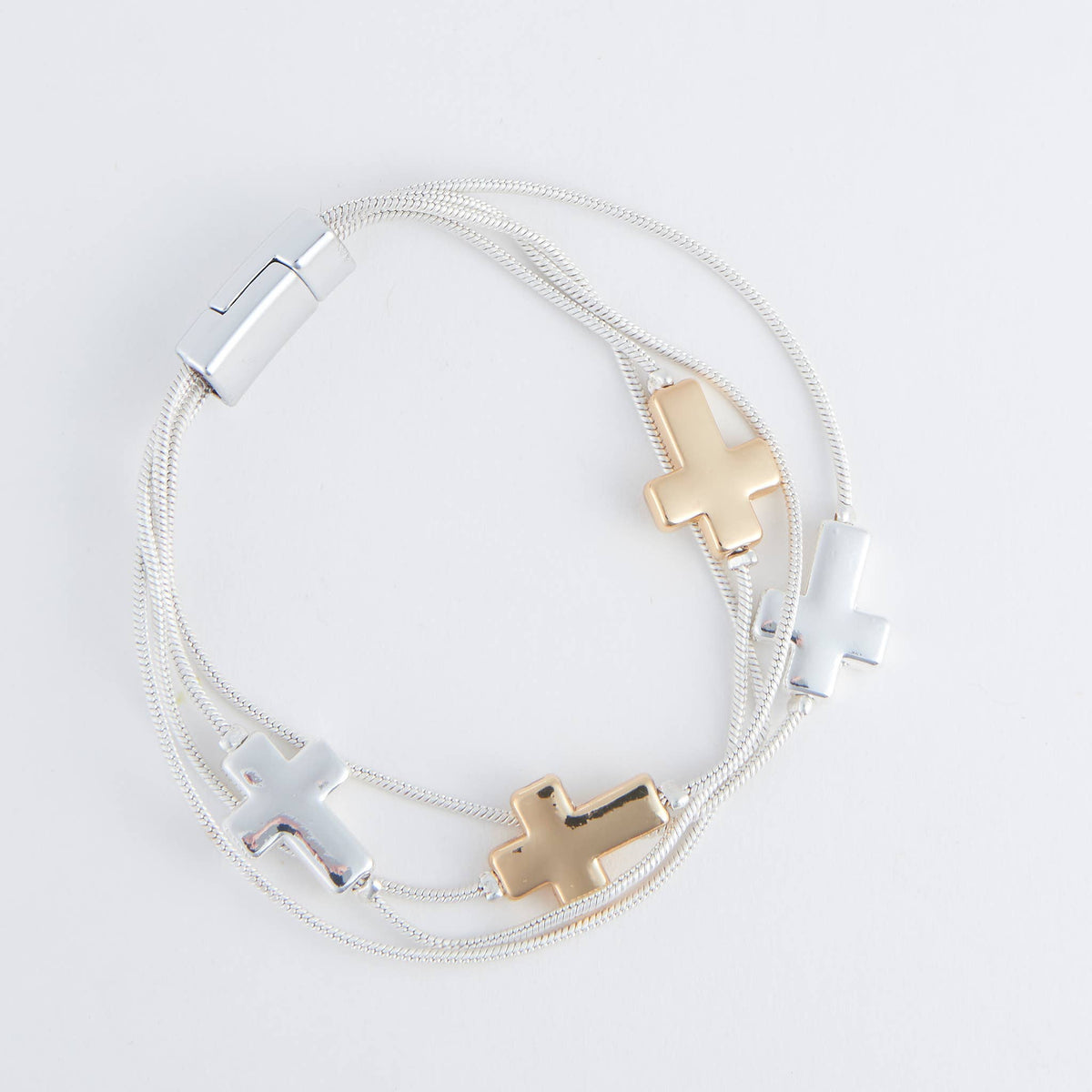 Cross Bracelet Cobie Multi Row Inspirational Magnetic