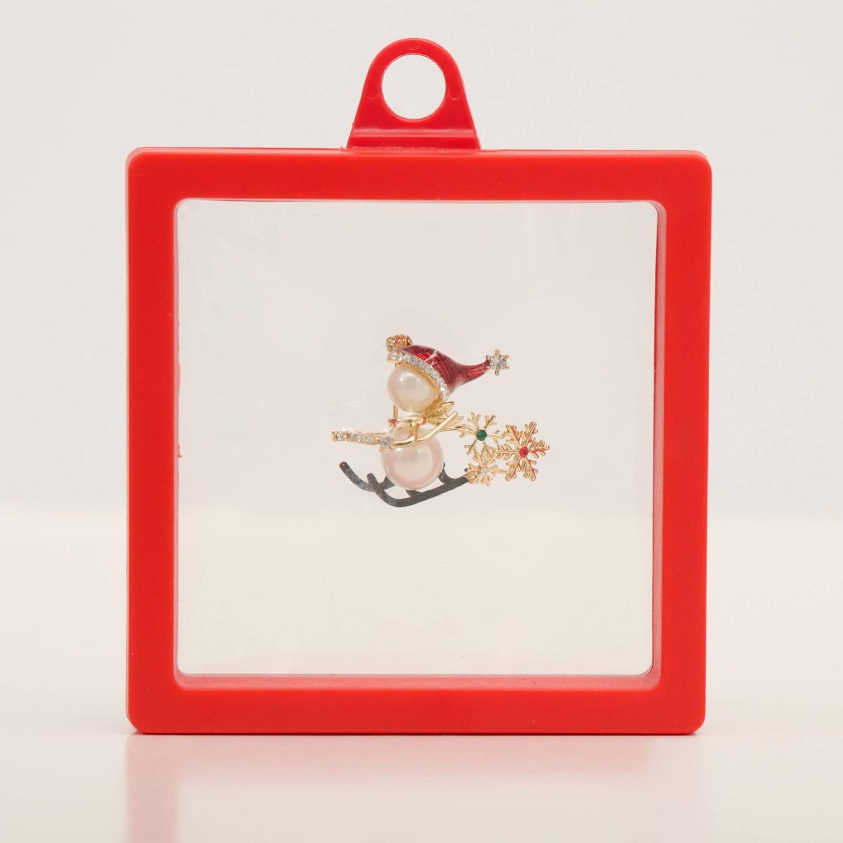 Christmas Snowman Brooch Skiing Holiday Giftable Pin