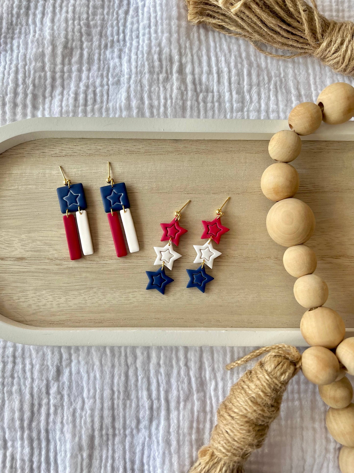 Fourth of July Earrings, Independence Day Earrings
