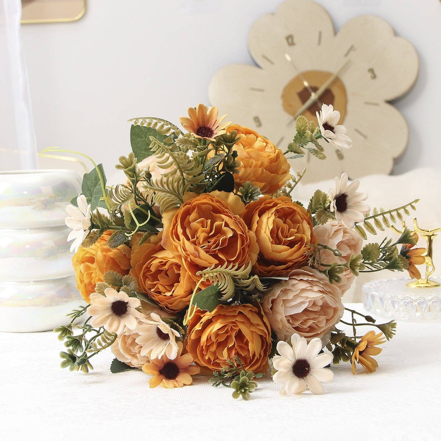 Valentine Artificial Rose Ranunculus Bouquet for Home Decor