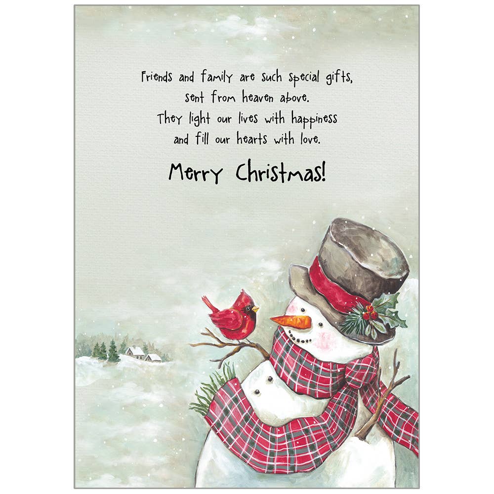 Snowman & Cardinal Friend Faith Holiday Cards in a Box