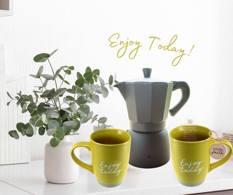 LCP Coffee Mug Enjoy Today Mustard Yellow