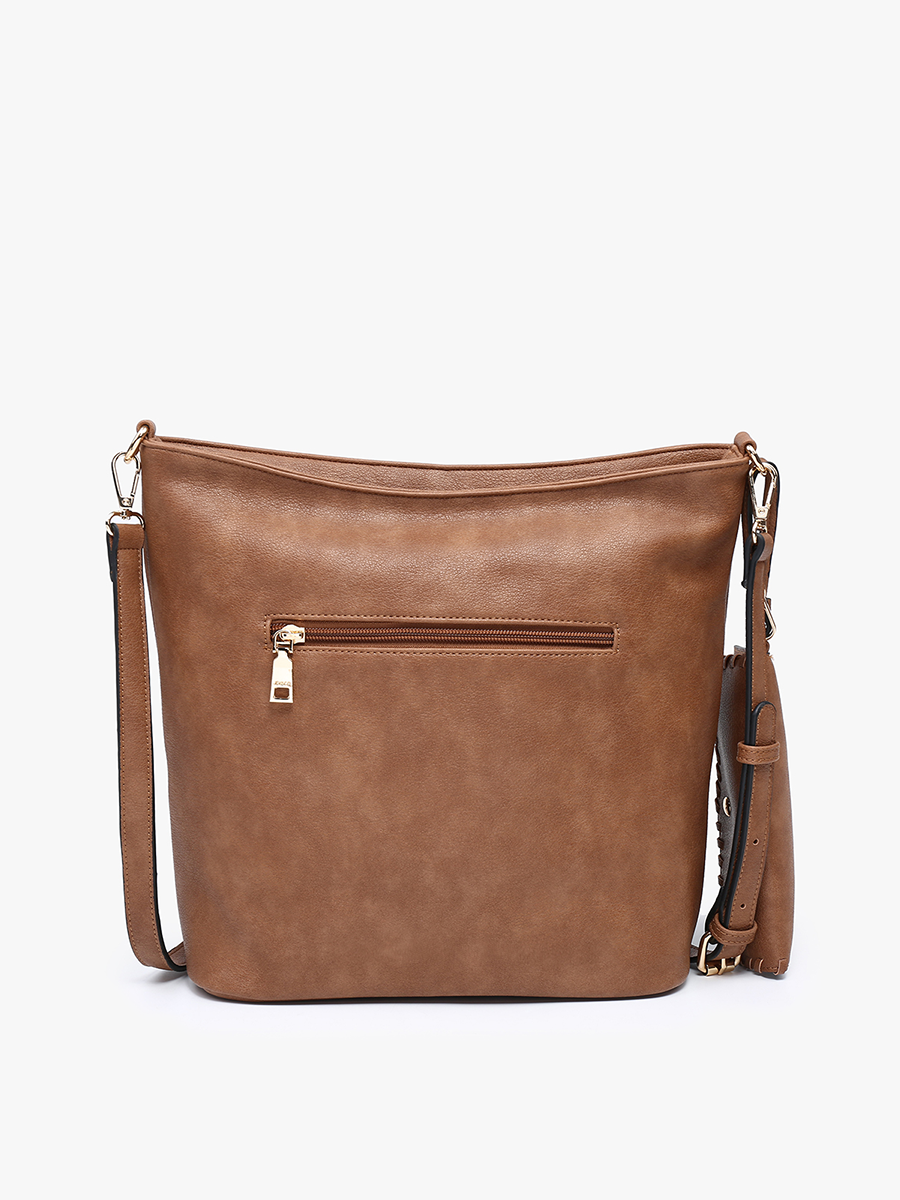 M2442 Cynthia Distressed Whipstitch Hobo w/ Wristlet