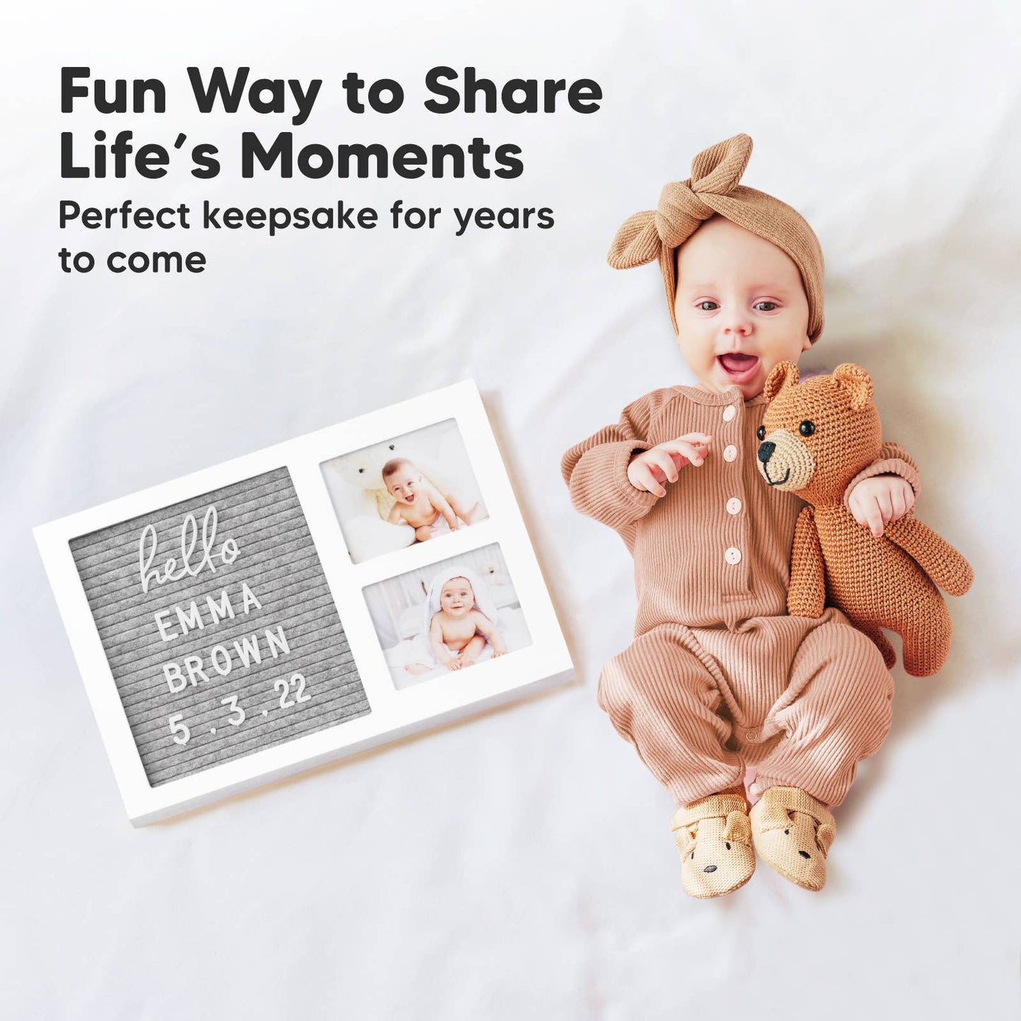 KeaBabies Heartfelt Picture Frame with Felt Letterboard