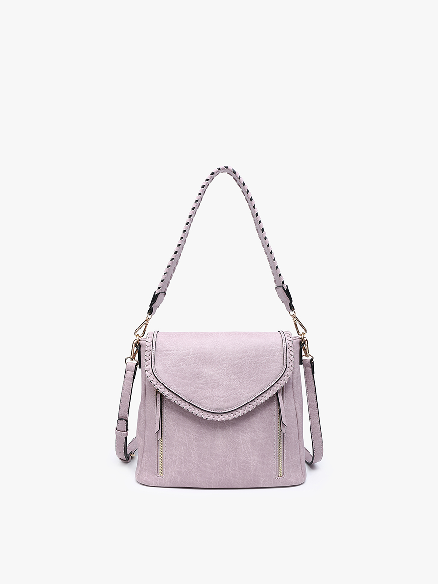 Lorelei Double Zip Crossbody – Whipstitch Trim | M2167
