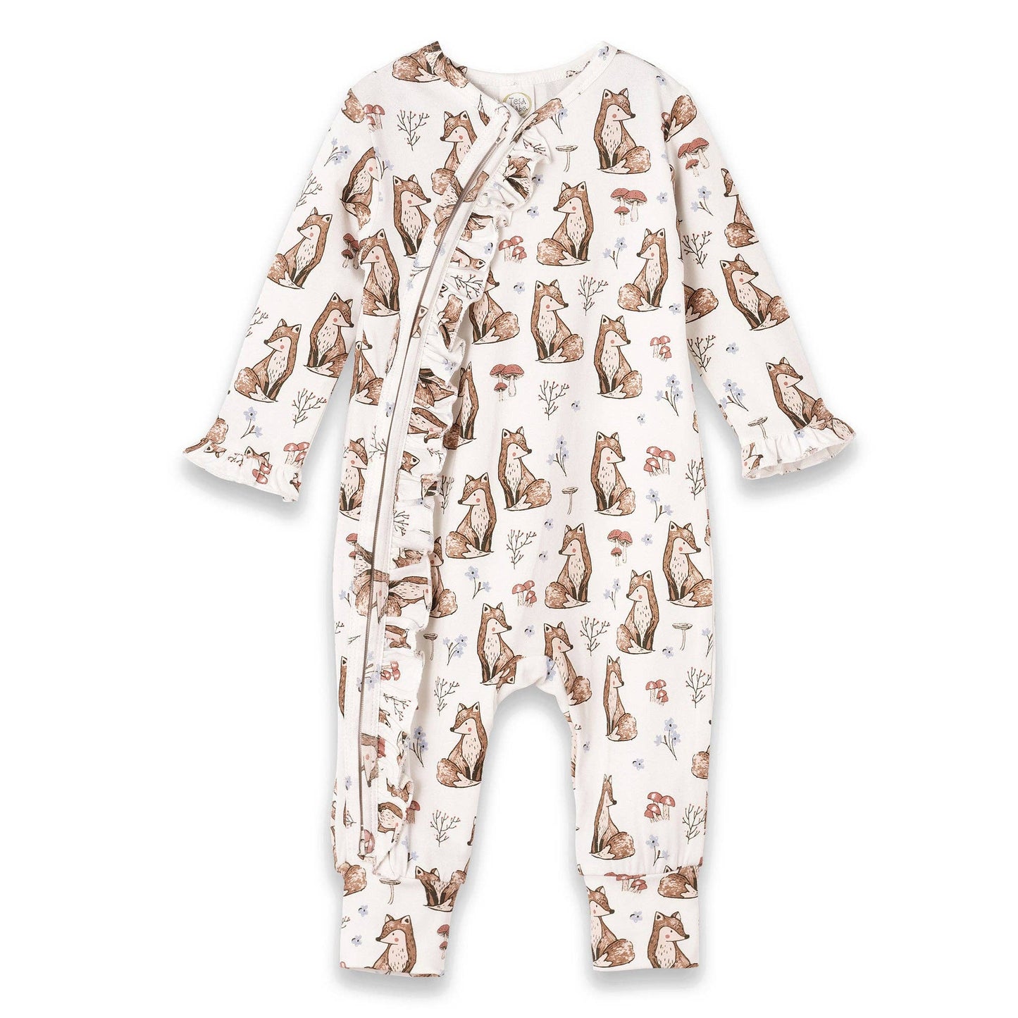 Foxglove Hollow Ruffle Zipper Romper – Soft Bamboo