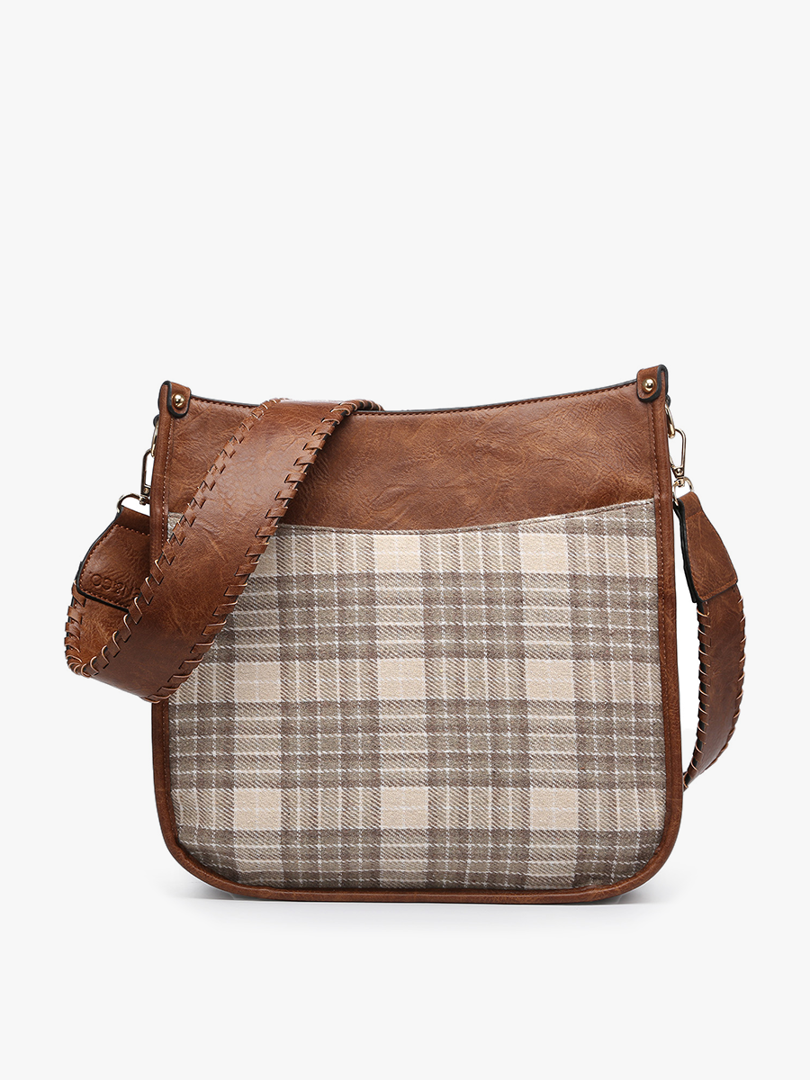 M1977PLD Chloe Plaid Crossbody with Guitar Strap
