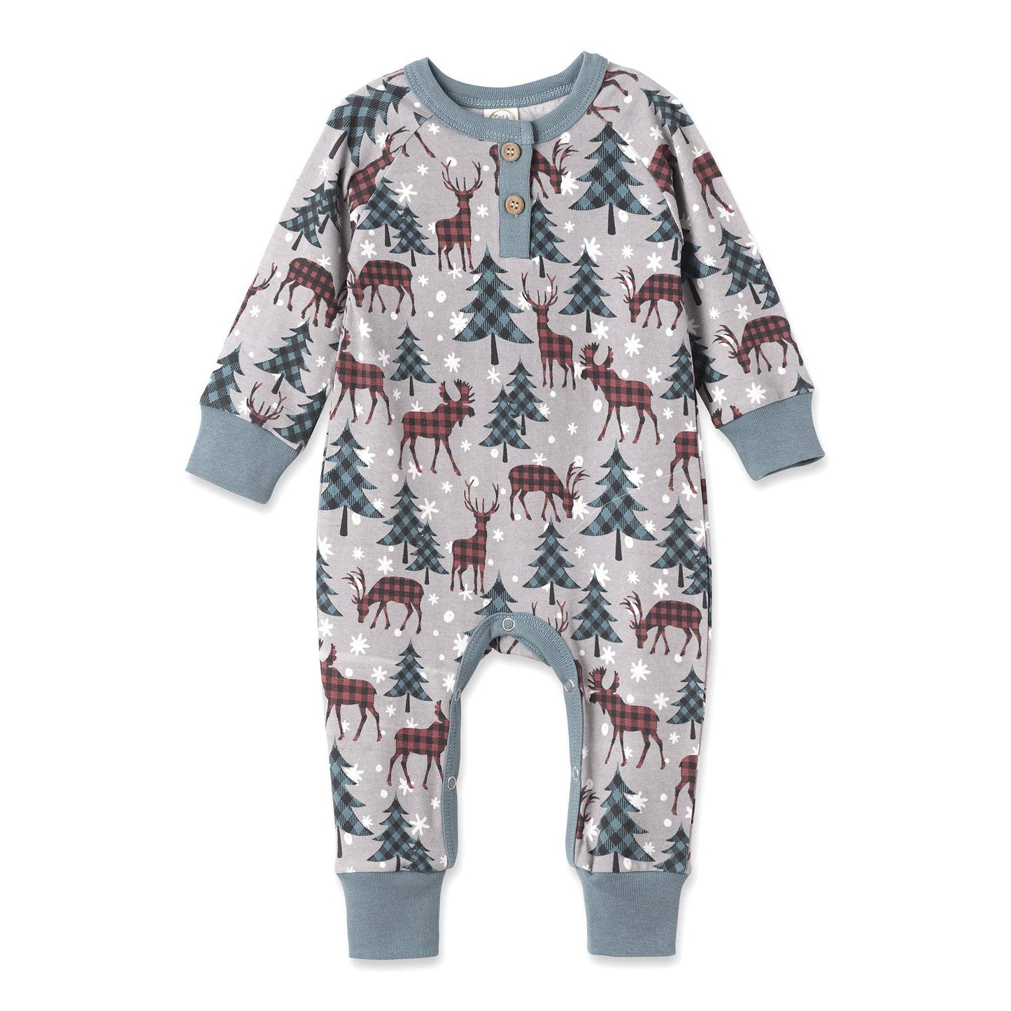 Christmas Bamboo Boy's Henley Romper-Family Matching