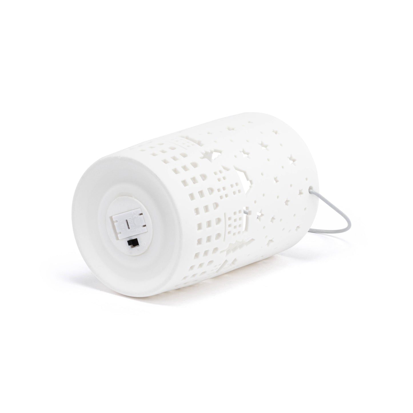 White LED Holiday Village Scene Small Lantern - 3x5in
