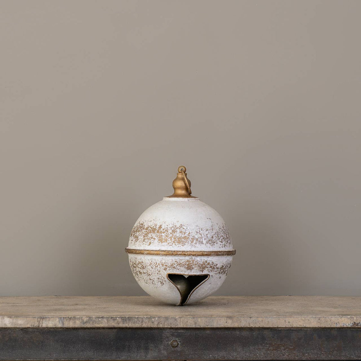 12.25" WHITE & GOLD SLEIGH BELL