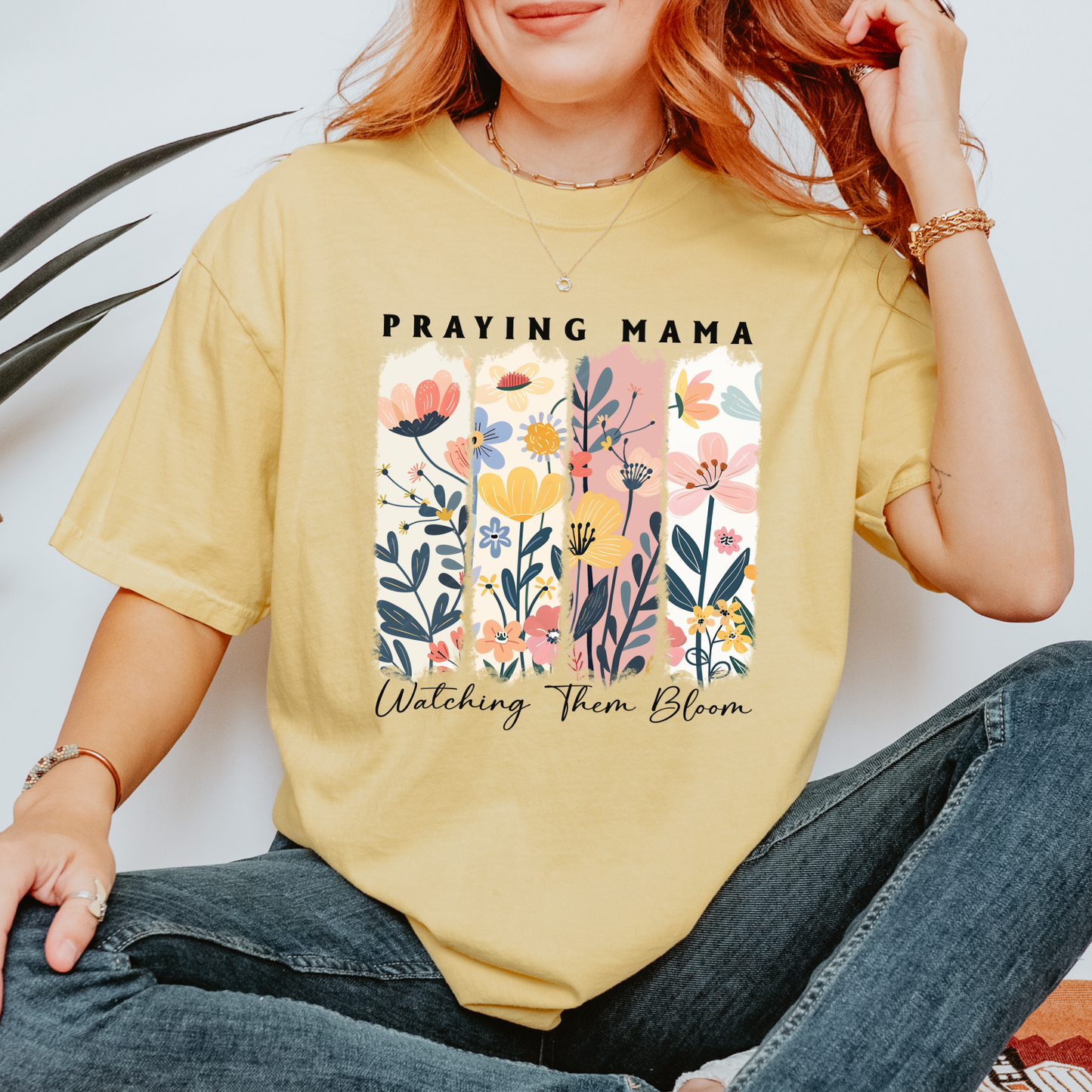 Praying Mama Watching Them Bloom Comfort Colors T Shirt