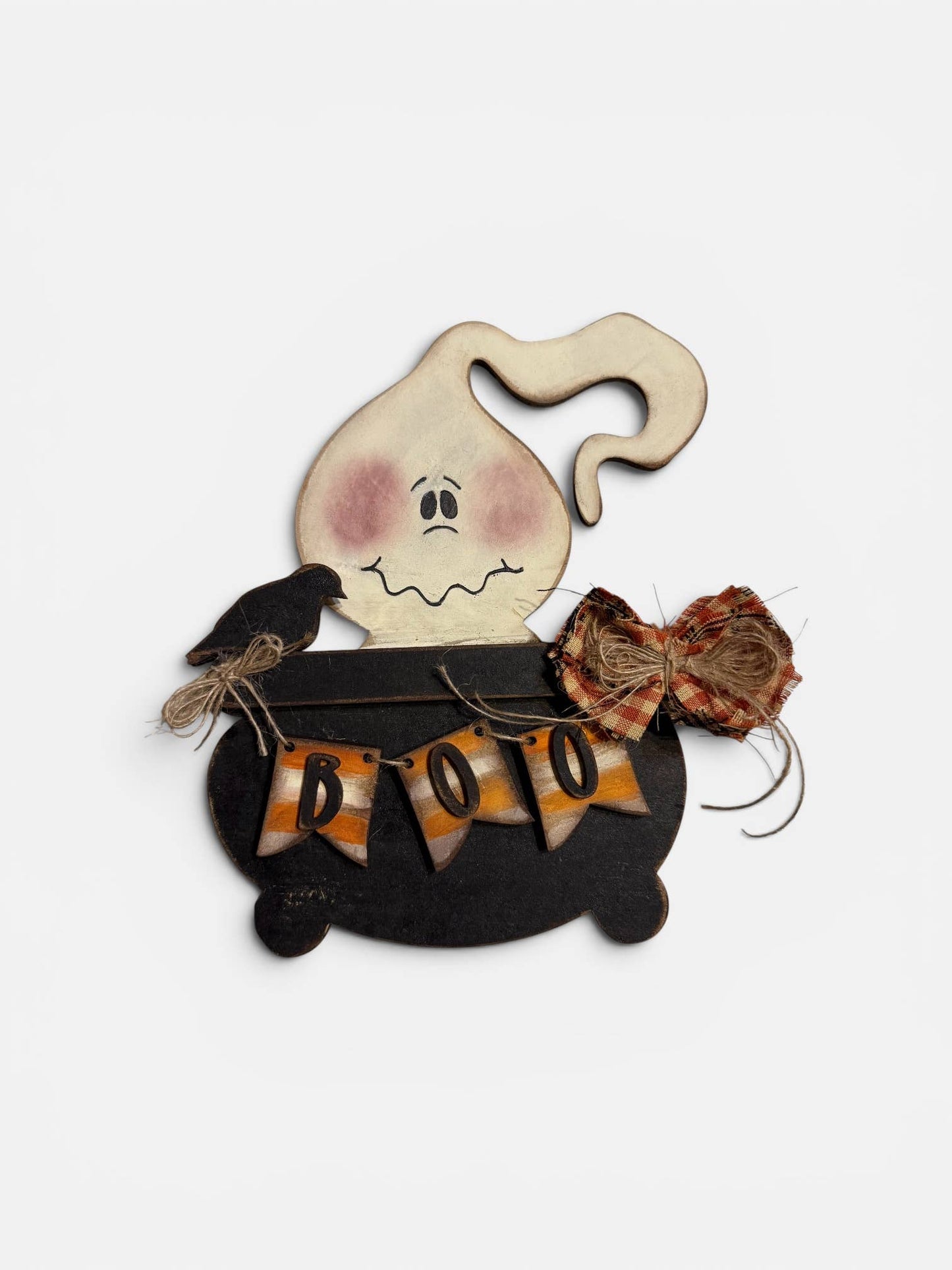 Primitive Ghost in Cauldron Shelf Sitter | Halloween Decor