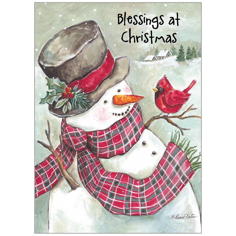 Snowman & Cardinal Friend Faith Holiday Cards in a Box