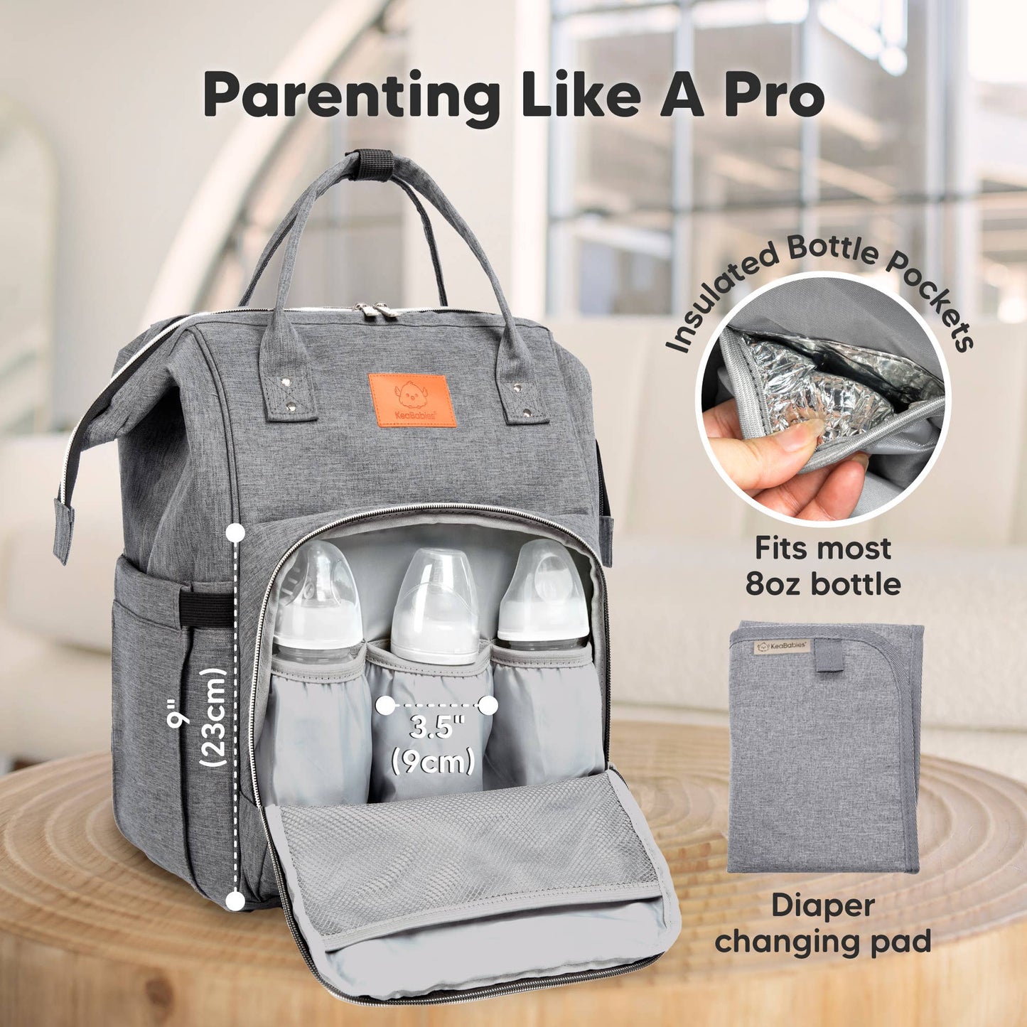 Original Diaper Bag Backpack, Baby Bags with Changing Pad