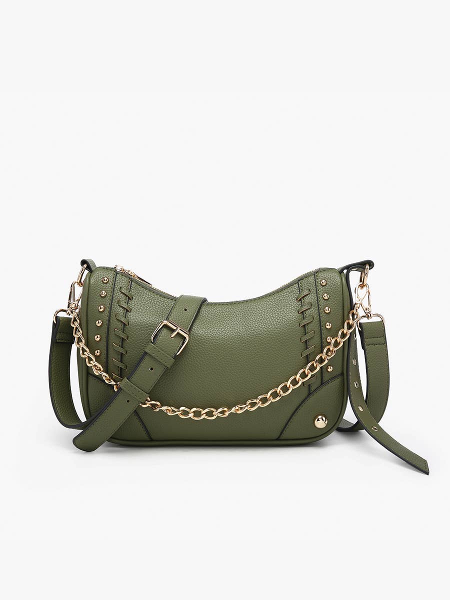 M2623 Artemis Paneled Crossbody w/ Stud Details