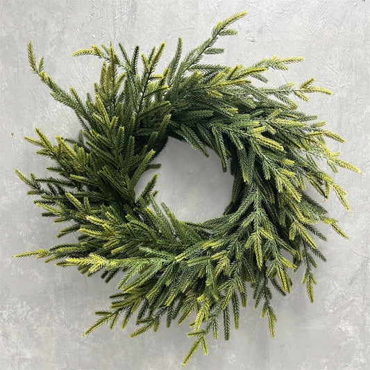 Soft Touch Norfolk Pine Wreath 24" Light Green