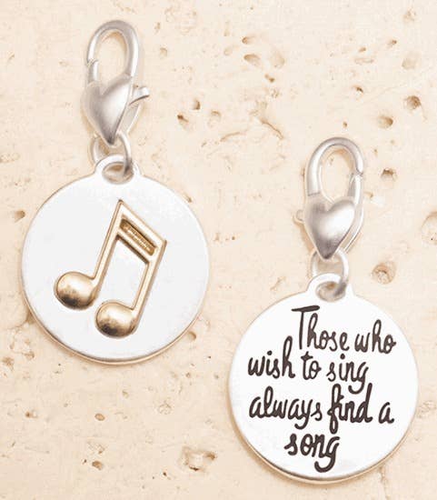 Eighth Note “positivity”- Silver 2-tone Medallion