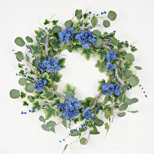 35620-24in Wreath-Blue Hydrangea Garden