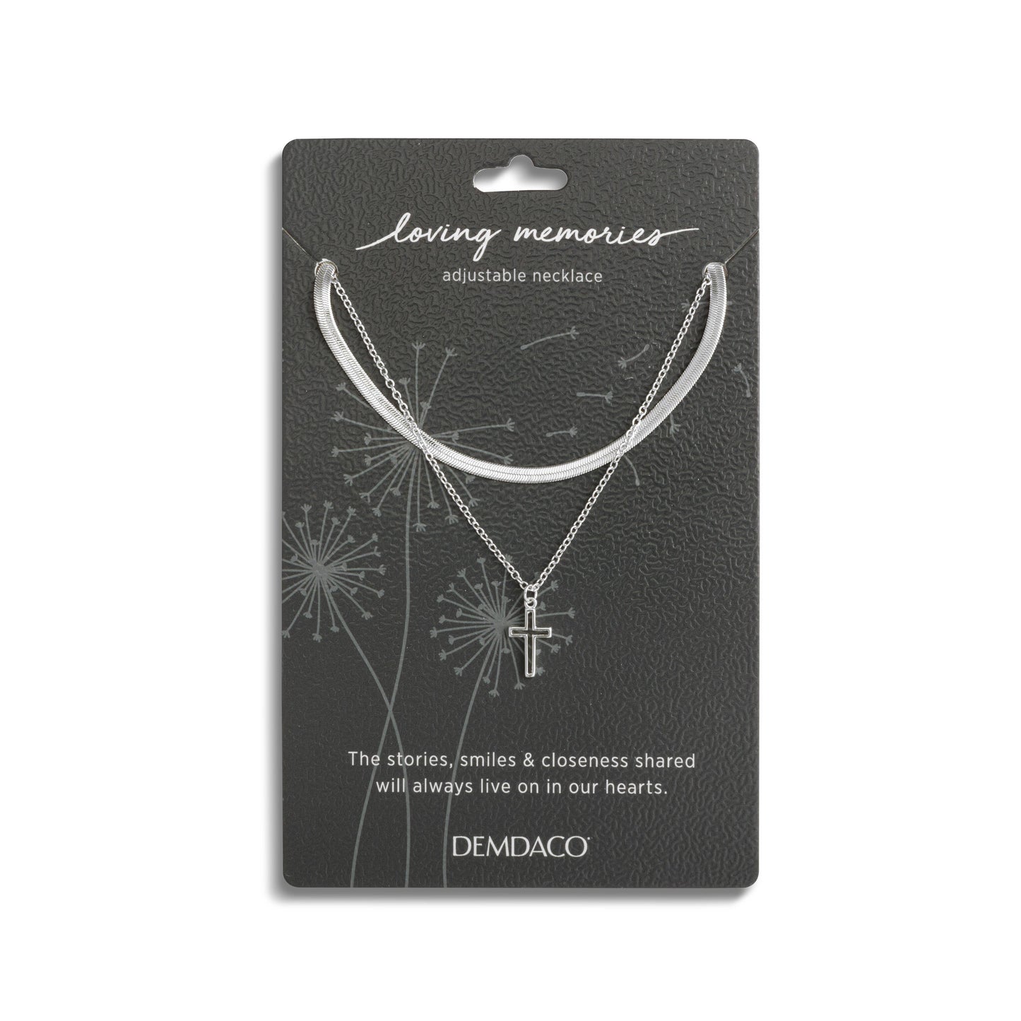 Layered Cross Silver Necklace 18in