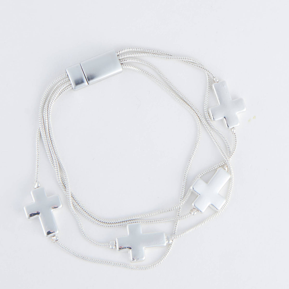 Cross Bracelet Cobie Multi Row Inspirational Magnetic