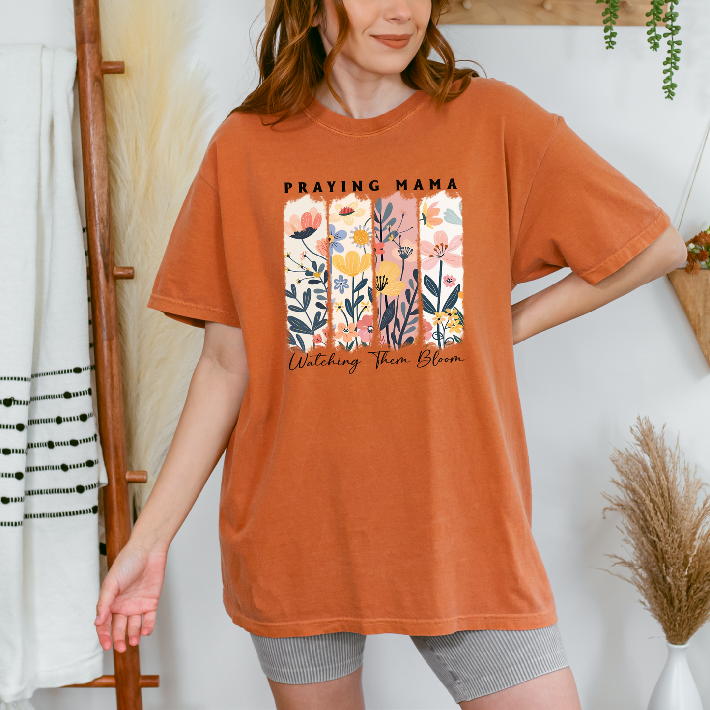 Praying Mama Watching Them Bloom Comfort Colors T Shirt