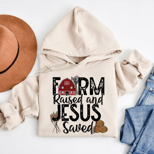 Farm Raised Jesus Saved Pullover Hoodie
