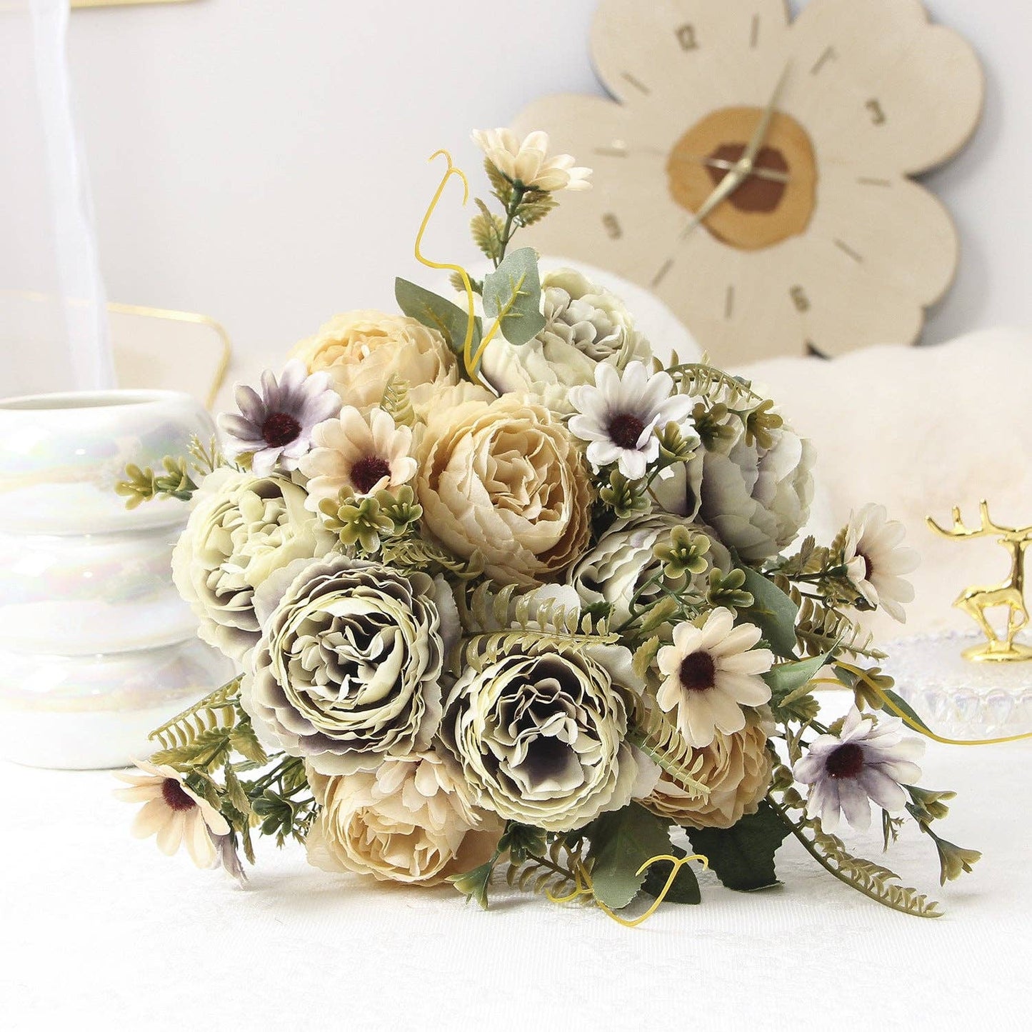 Valentine Artificial Rose Ranunculus Bouquet for Home Decor