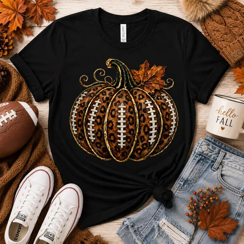 Football Pumpkin T-Shirt or Sweatshirt Fall Autumn Game Day