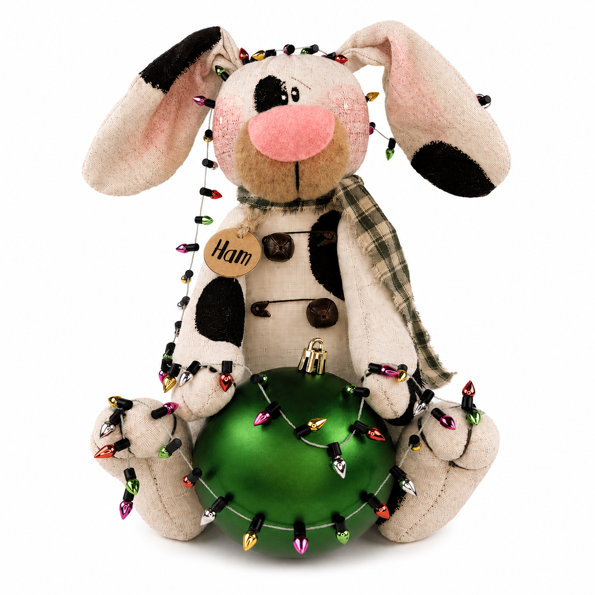 Ham the Christmas Pup – 8.5"  Christmas Farmhouse Decor