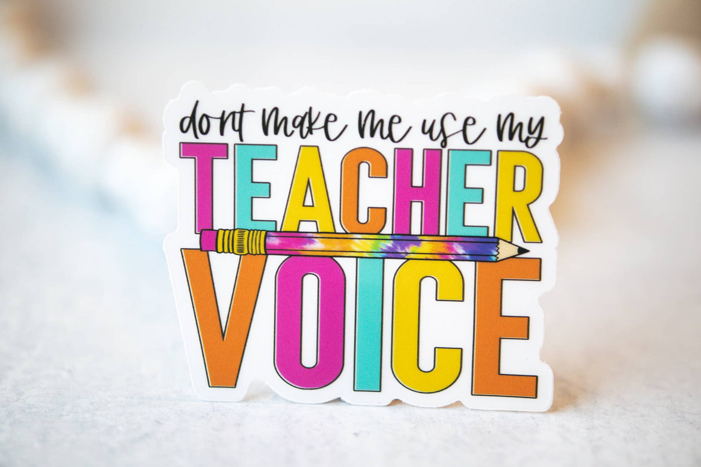 Teacher Voice Clear Sticker, 3x3