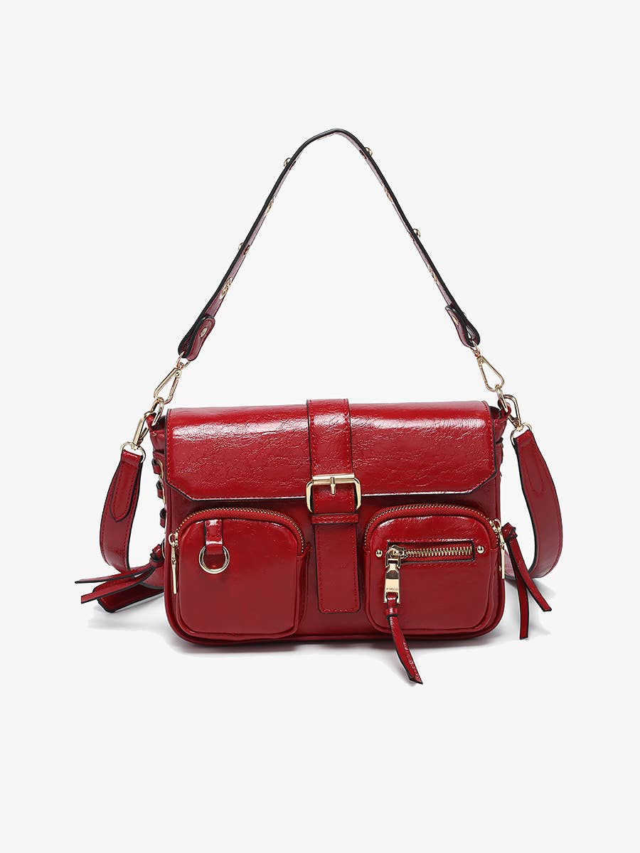 M2756 Valerie Gloss Multi-Compartment Shoulder Bag