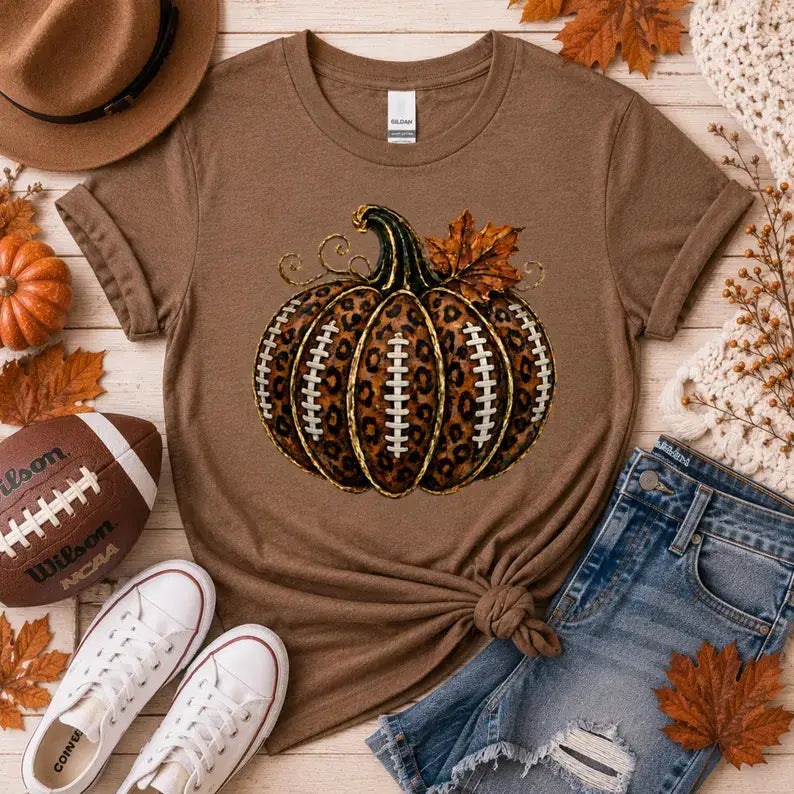 Football Pumpkin T-Shirt or Sweatshirt Fall Autumn Game Day