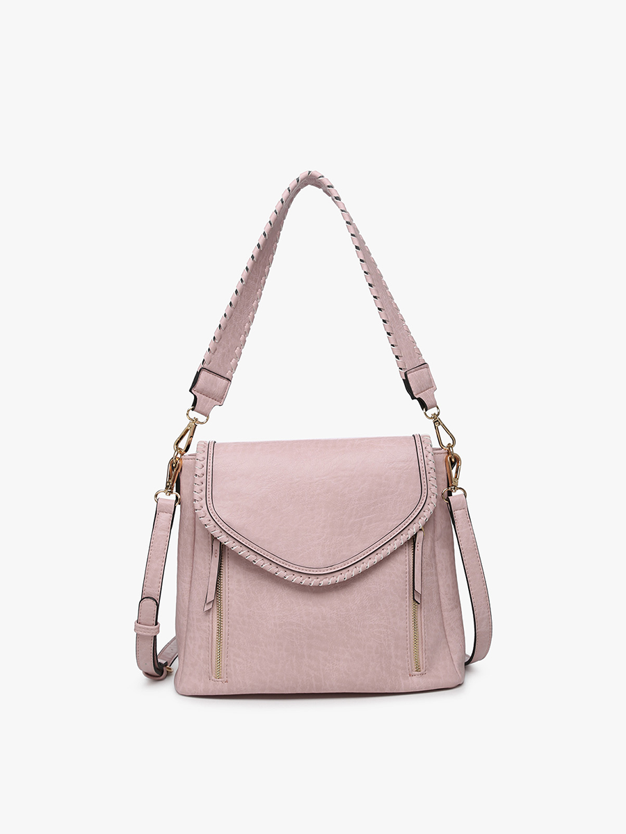 Lorelei Double Zip Crossbody – Whipstitch Trim | M2167