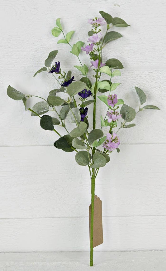 28985 - 16in Pick-Mix Purple Flowers with Flocked Eucal