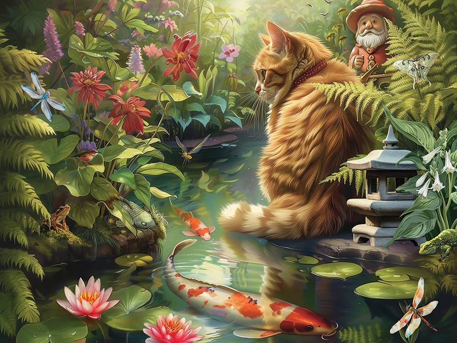 Koi Cat 275-Piece Cobble Hill Puzzle