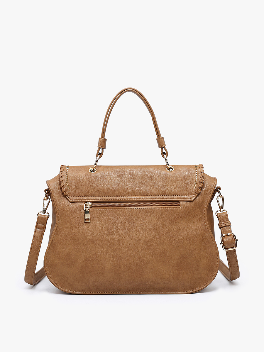 M2425 Cricket Studded Flapover Hobo w/ Handle