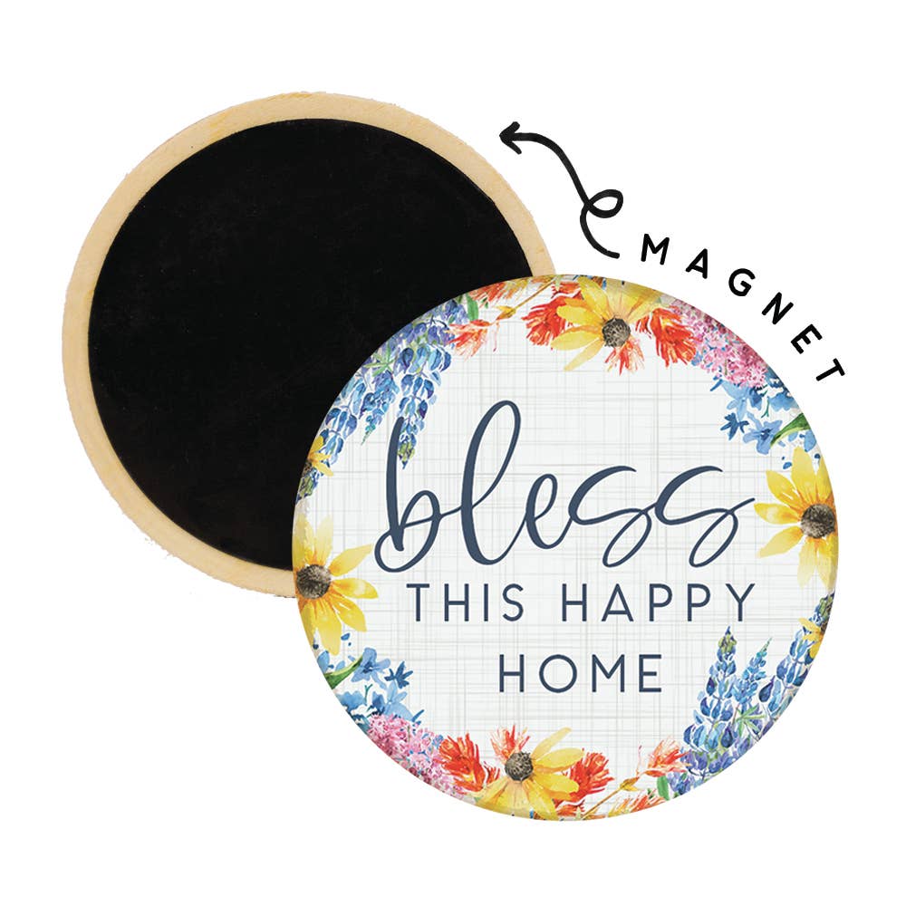 Bless Happy Home - Round Magnets