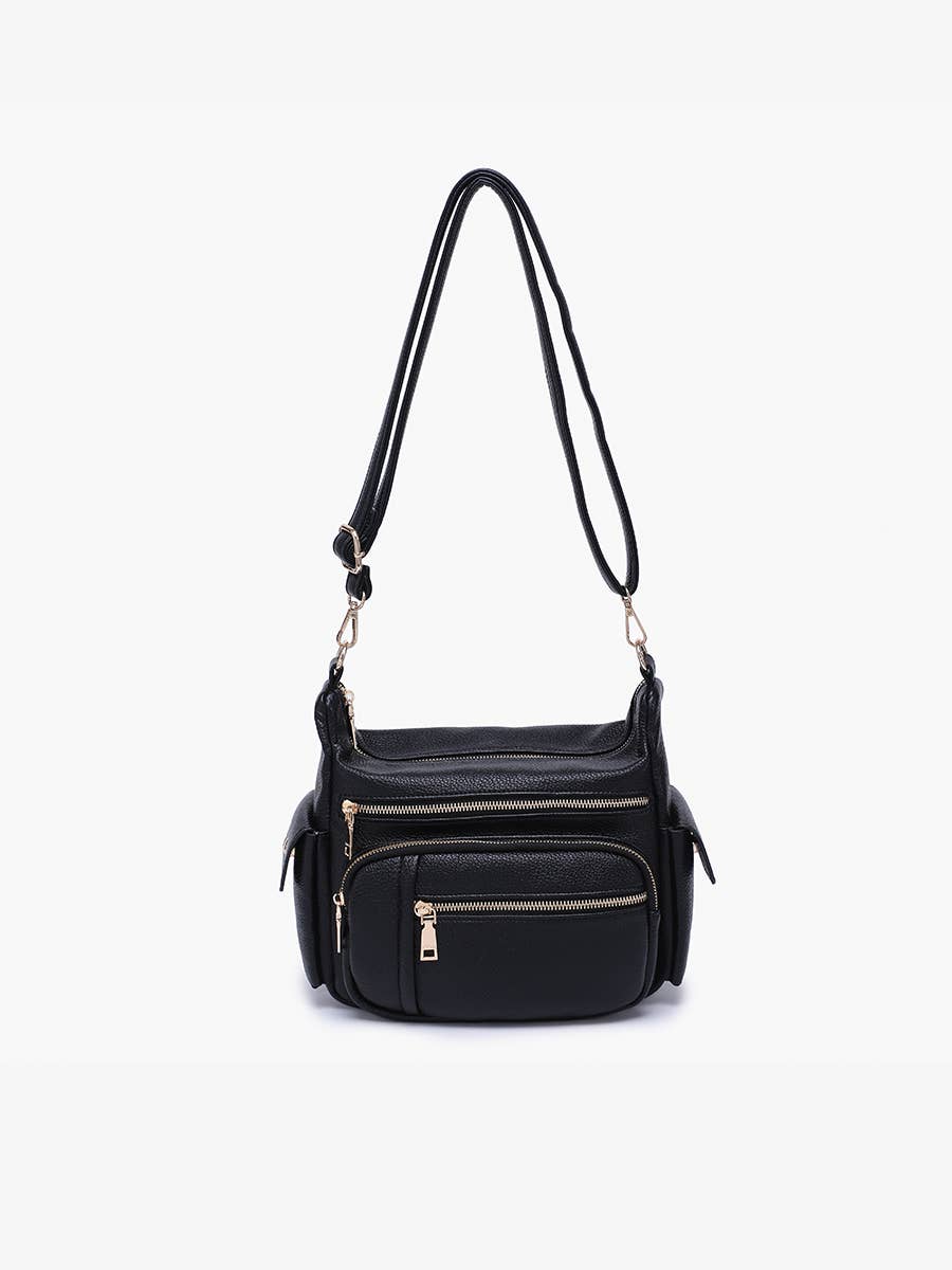 M2677 Nicole Multi-Zip Crossbody w/ Side Pockets