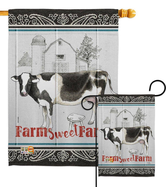 Farm Sweet Animals Barnyard Animal Primitive Decor Flag