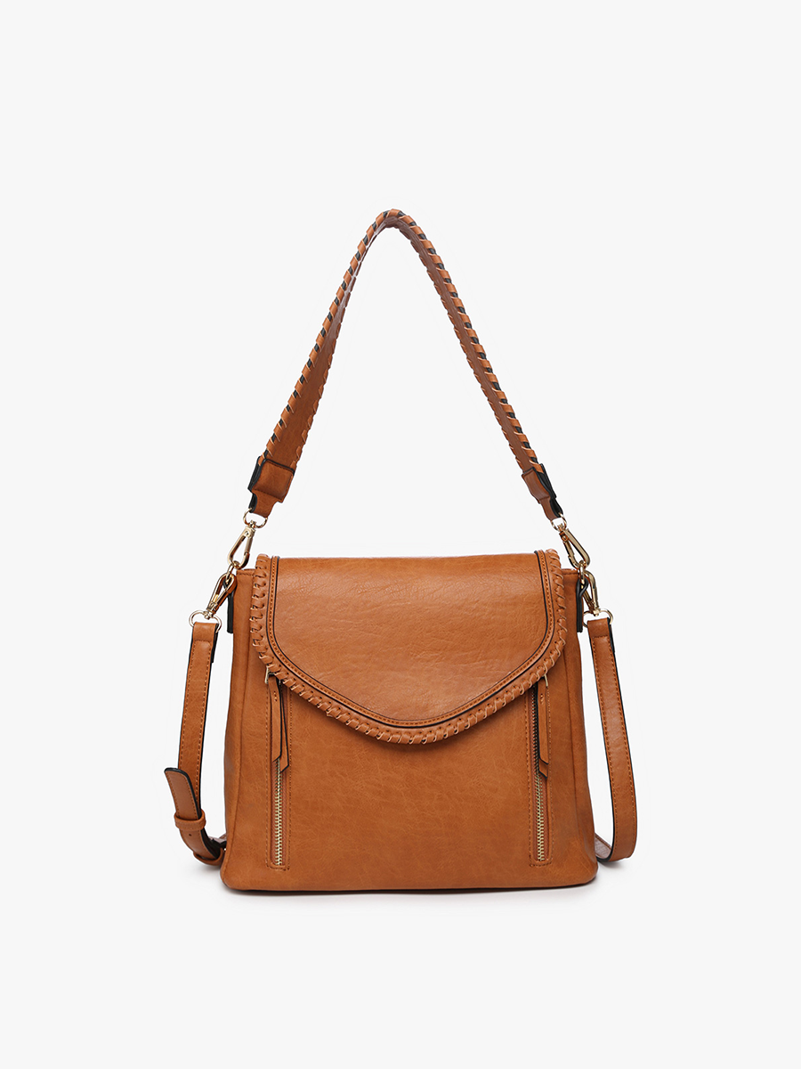 Lorelei Double Zip Crossbody – Whipstitch Trim | M2167