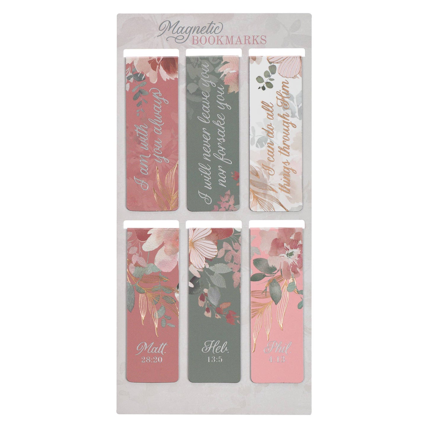 Magnetic Bookmark set Foiled Floral