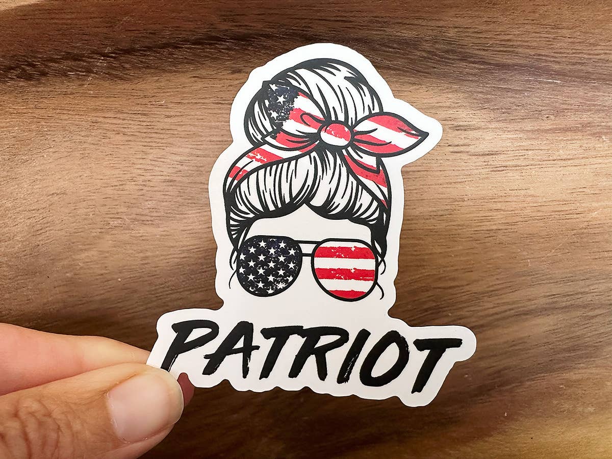 Patriot Sticker | Messy Bun | Patriotic Sticker | Vinyl