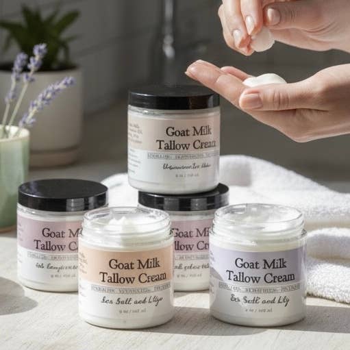 Goat Milk Tallow Cream - Sea Salt and Lily