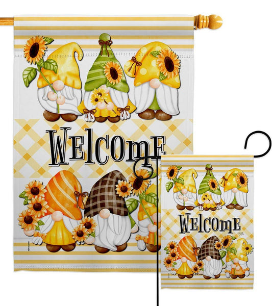 Spring Gnomes Garden Floral Gnome Decor Flag