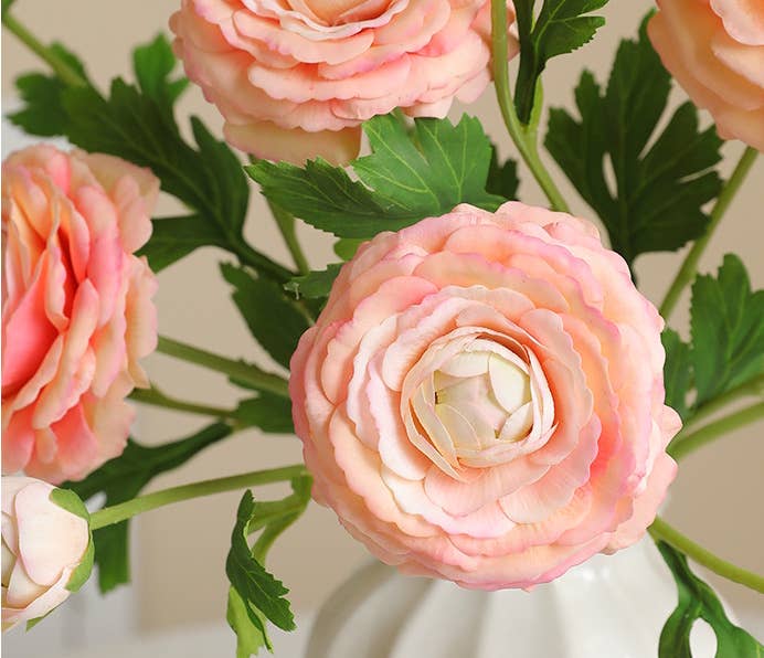 18"-Real Touch Ranunculus with 2 buds