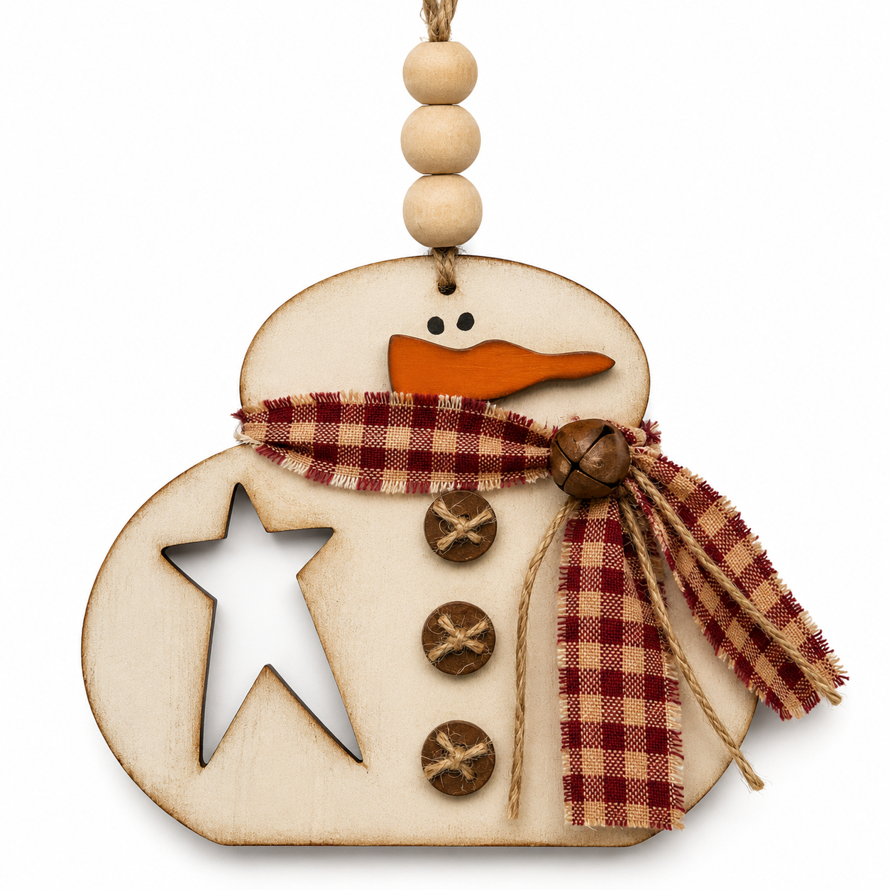 Rustic Star Cutout Decor | Farmhouse Christmas Shelf Accent