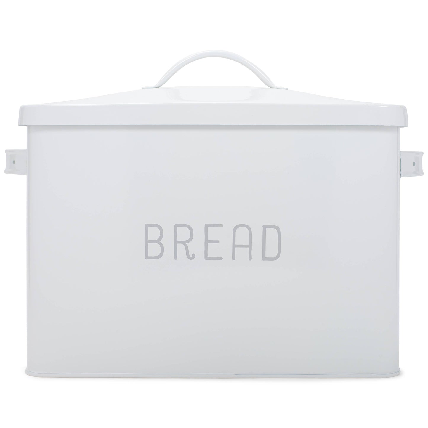 X-LG White Metal Farmhouse Bread Box - Holds Two Full Loaves