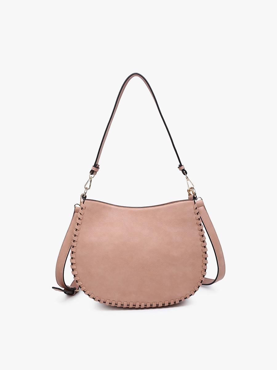 M2415 Raquel Whipstitch Trim Crossbody/Saddle Bag
