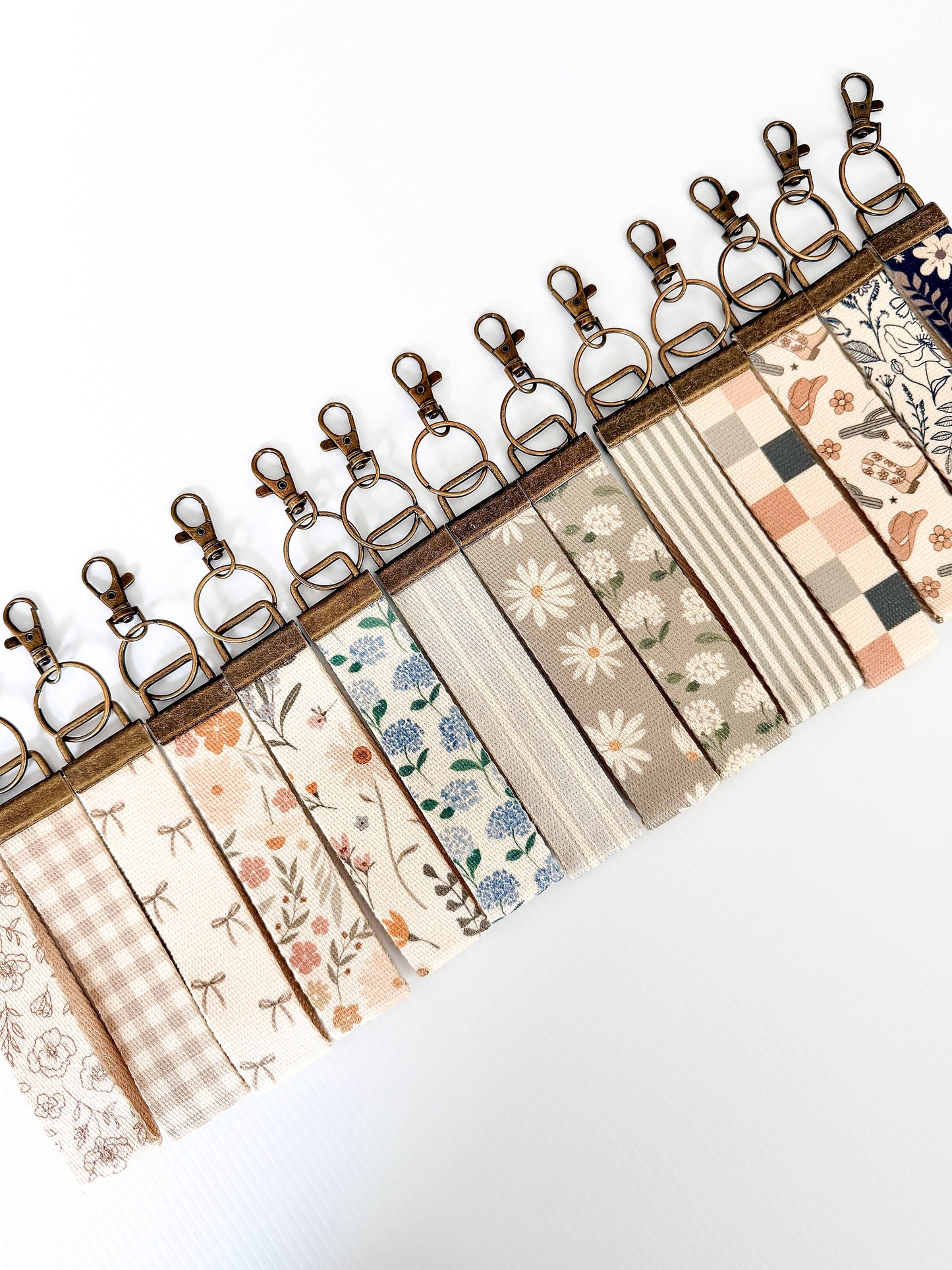 Canvas Wristlet Lanyard Keychain -  Car Key Fob Holder