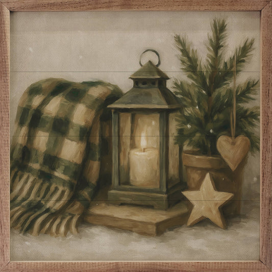 Holiday Plaid Lantern
